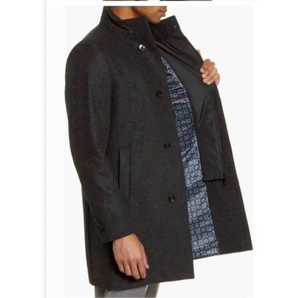 Ted Baker Margate Funnel Neck Coat Ted Size 6 (US Size 2XL)